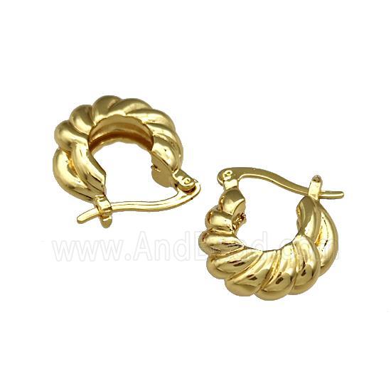 Copper Latchback Earrings Gold Plated