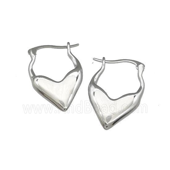 Copper Latchback Earrings Platinum Plated