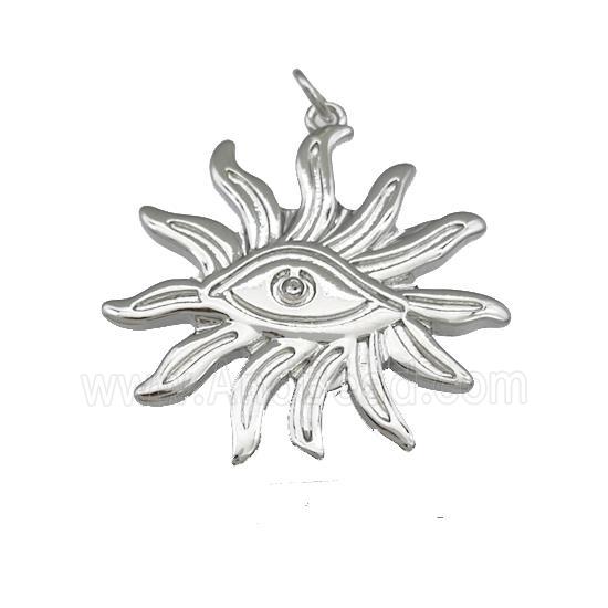Evil Eye Charms Copper Pendant Platinum Plated