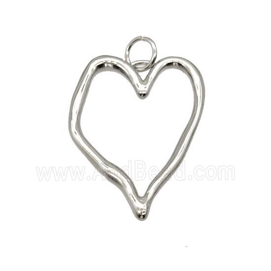 Copper Heart Pendant Platinum Plated