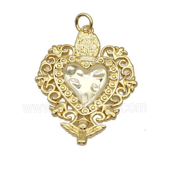 Copper Heart Pendant Gold Plated