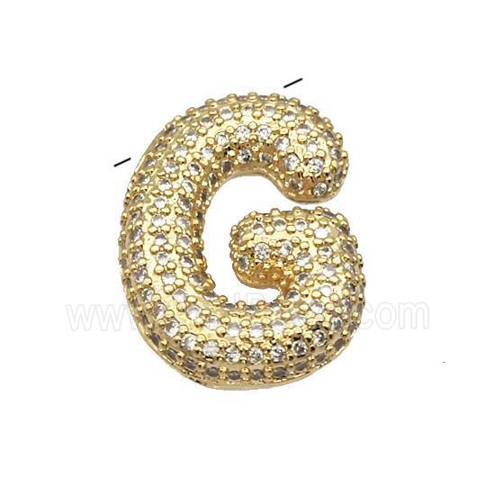 Copper Pendant Pave Zircon Letter-G Gold Plated
