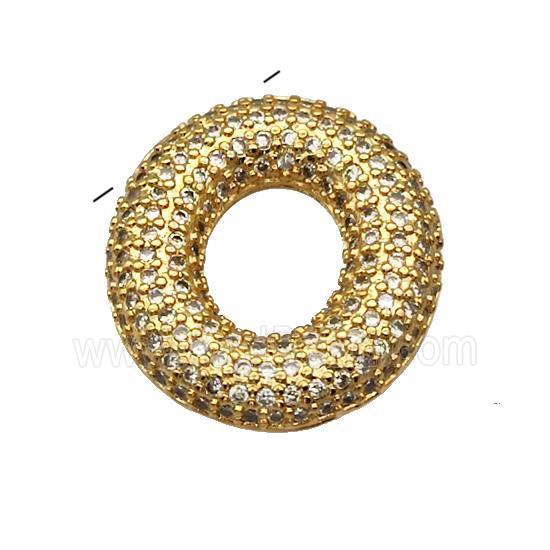 Copper Pendant Pave Zircon Letter-O Gold Plated