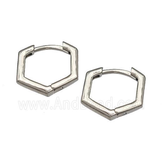 Copper Latchback Earrings Platinum Plated