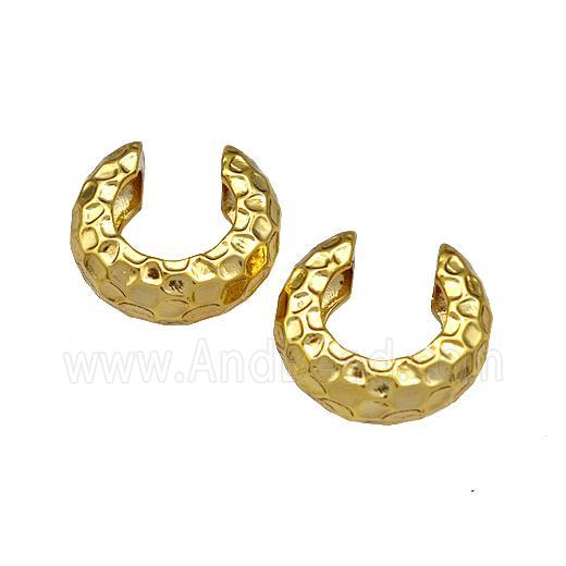 Copper Clip Earrings Hammered Gold Plated