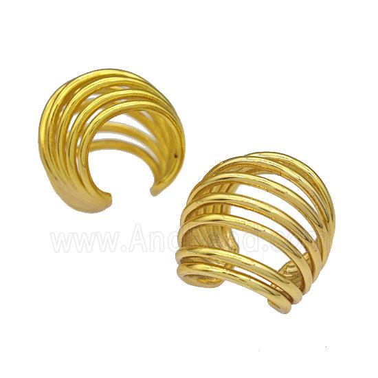 Copper Clip Earrings Hollow Gold Plated