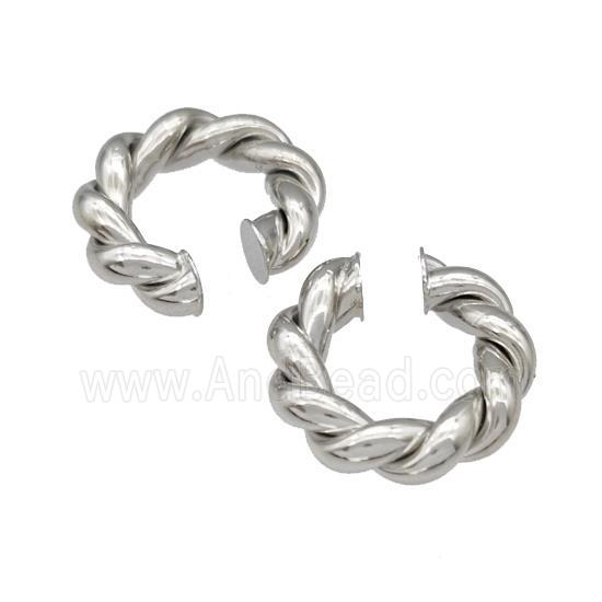 Copper Clip Earrings Platinum Plated