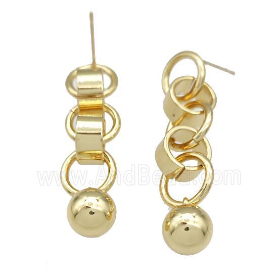 Copper Stud Earrings Gold Plated