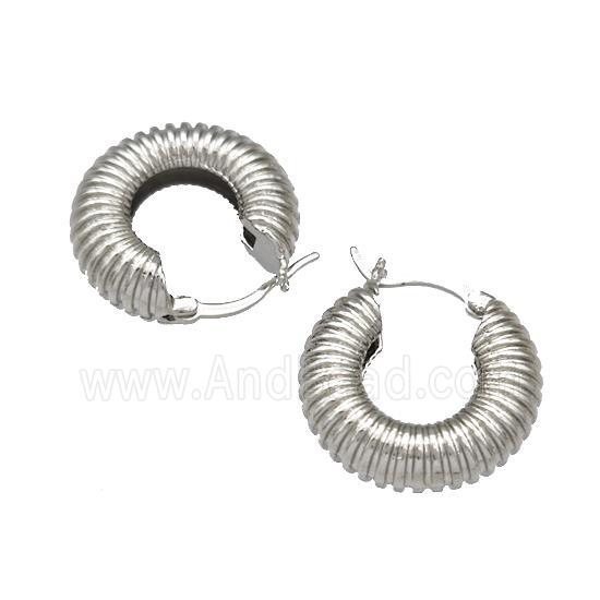 Copper Latchback Earrings Hollow Platinum Plated
