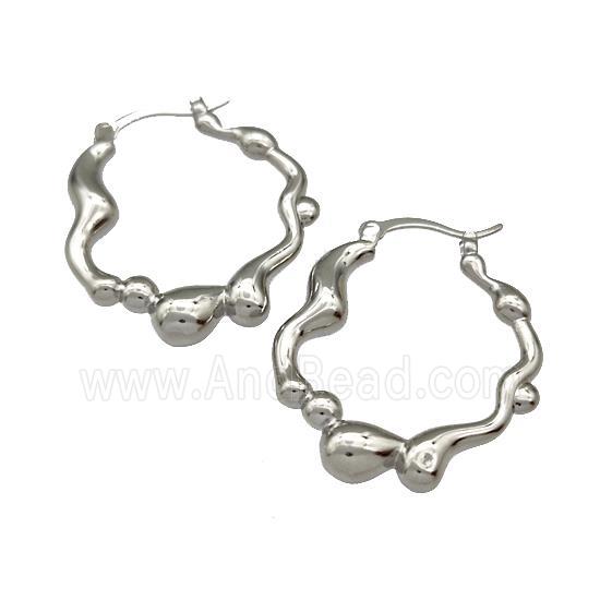 Copper Latchback Earrings Platinum Plated
