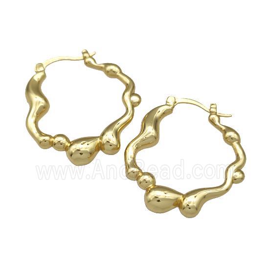 Copper Latchback Earrings Gold Plated