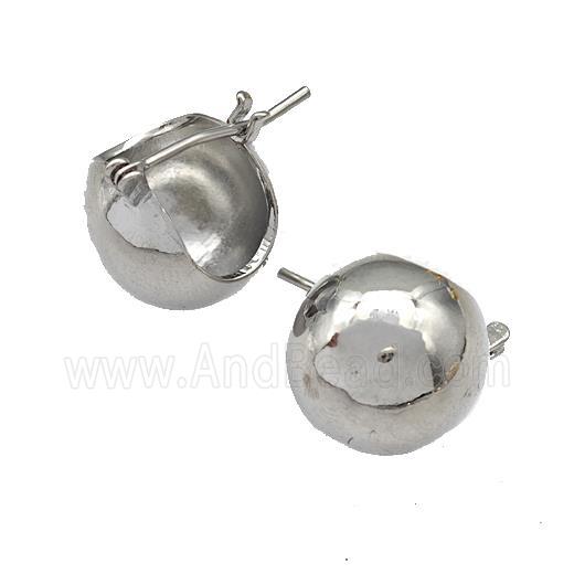 Copper Latchback Earrings Hollow Platinum Plated