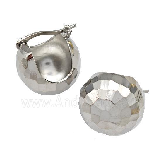 Copper Latchback Earrings Hollow Platinum Plated