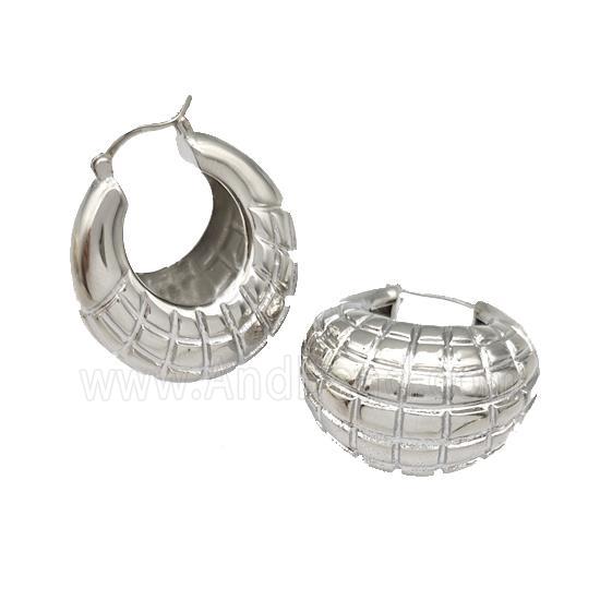 Copper Latchback Earrings Hollow Platinum Plated