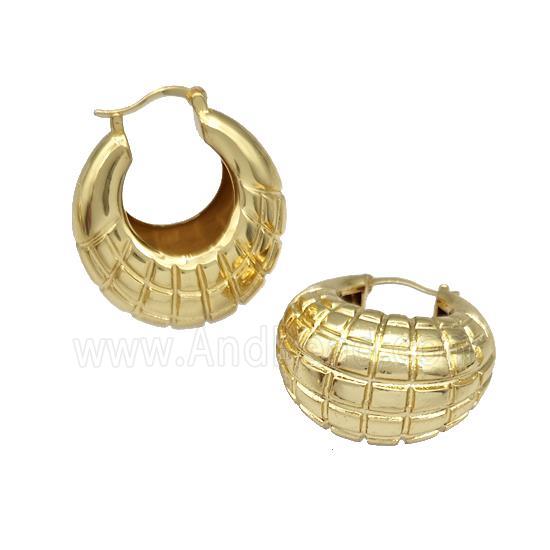 Copper Latchback Earrings Hollow Gold Plated