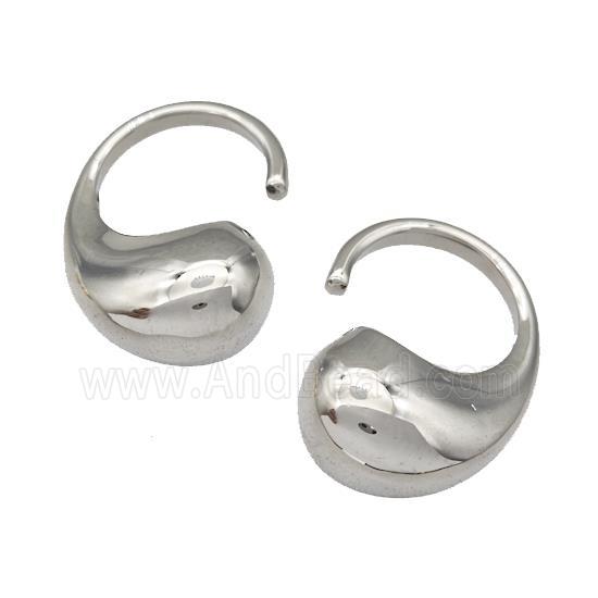 Copper Hook Earring Hollow Platinum Plated