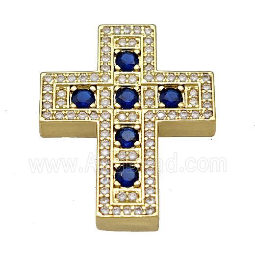 Copper Cross Pendant Micro Pave Zirconia Gold Plated