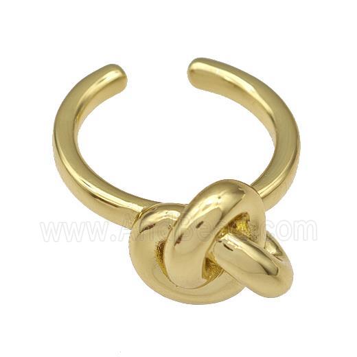Copper Rings Knot Gold Plated