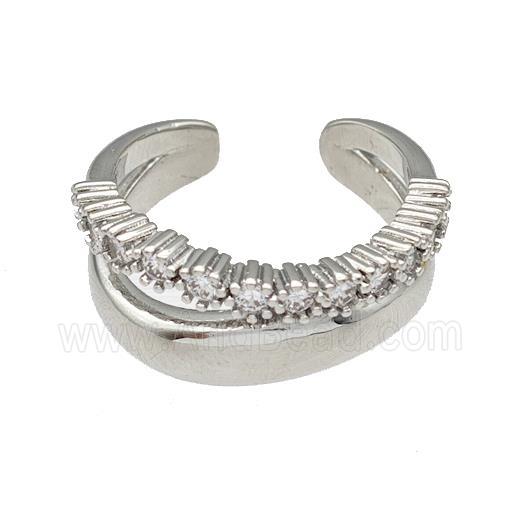 Copper Rings Micro Pave Zirconia Platinum Plated