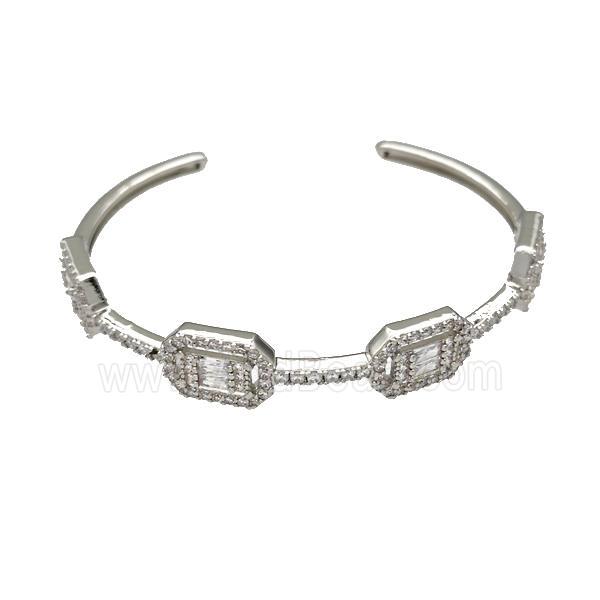 Copper Bangles Pave Zircon Platinum Plated