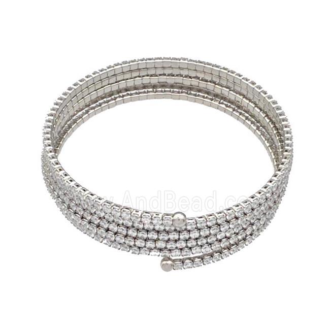 Copper Bangles Micro Pave Zirconia Platinum Plated