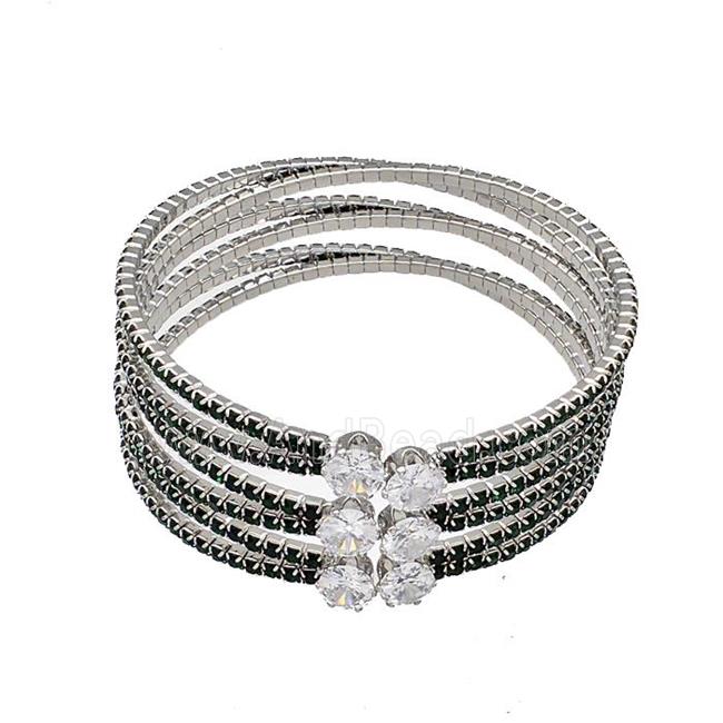 Copper Bangles Pave Black Zircon Platinum Plated