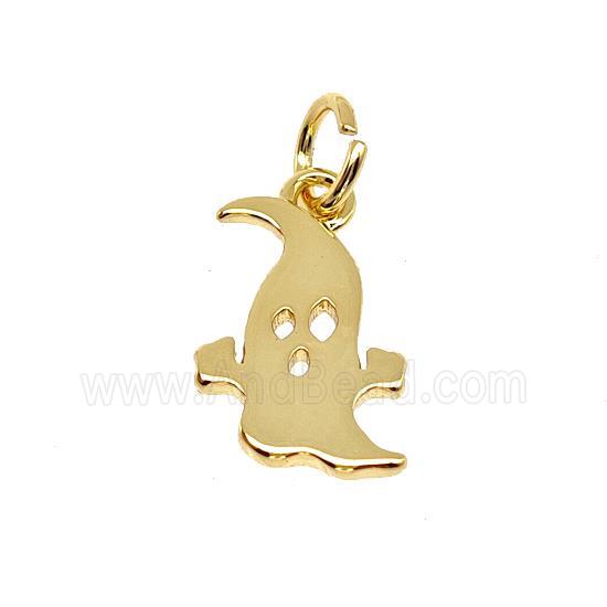 Halloween Ghost Charms Copper Pendant Gold Plated