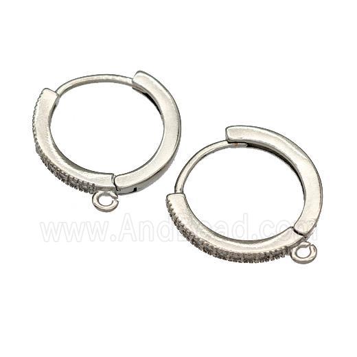Copper Hoop Earrings Platinum Plated