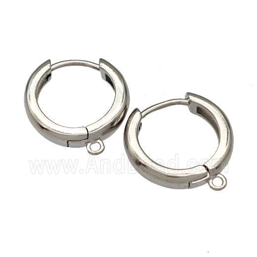 Copper Hoop Earrings Platinum Plated