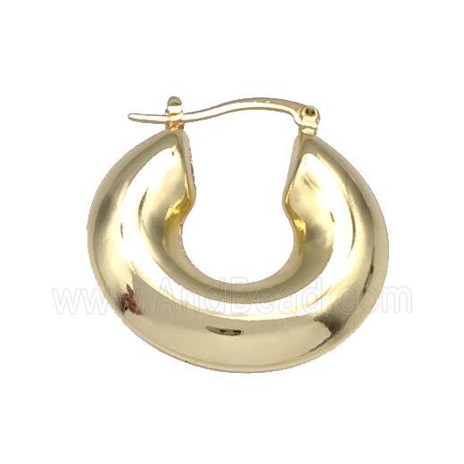 Copper Latchback Earrings Hollow Gold Plated
