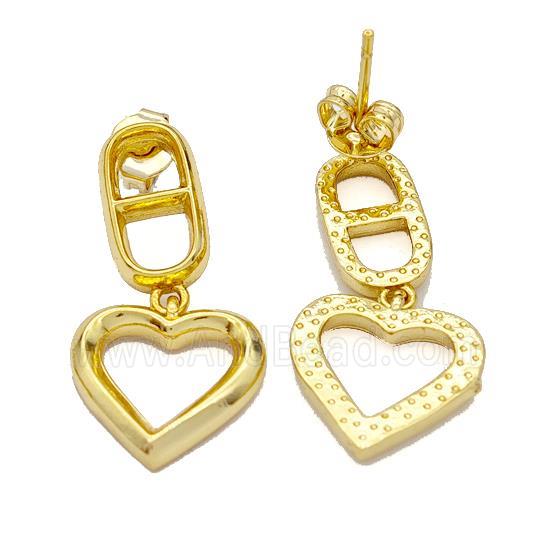 Copper Stud Earrings Gold Plated