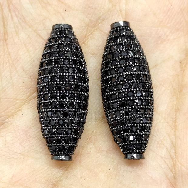 Copper Rice Beads Micro Pave Zirconia Black Plated