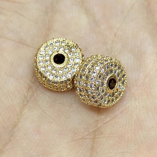 Copper Heishi Spacer Beads Micro Zirconia Gold Plated
