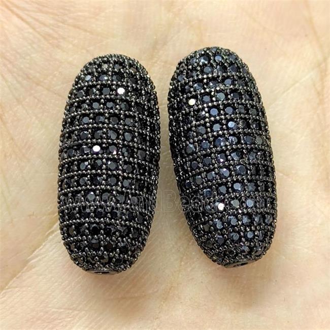 Copper Rice Beads Micro Pave Zirconia Black Plated