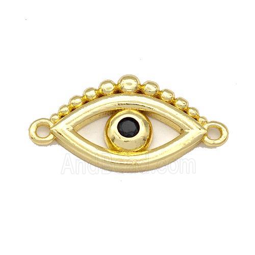 Copper Eye Connector Pave Zircon Gold Plated