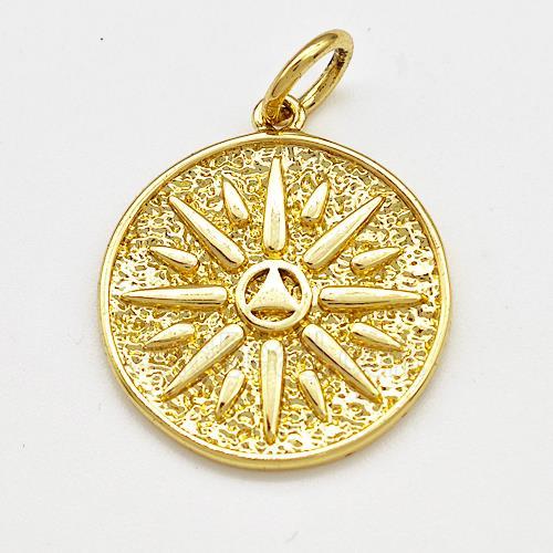 Copper Sun Charms Pendant Gold Plated