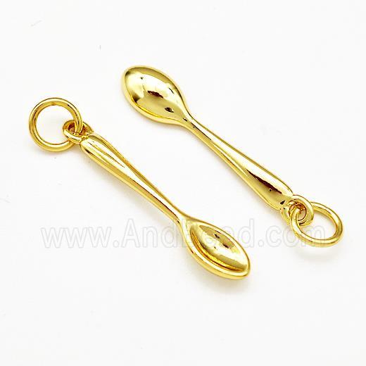 Spoon Charms Copper Pendant Gold Plated
