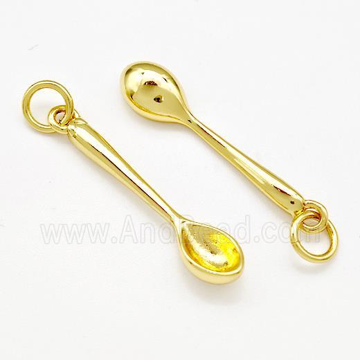 Spoon Charms Copper Pendant Gold Plated