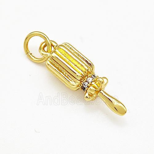 Copper Pendant Pave Zircon Gold Plated