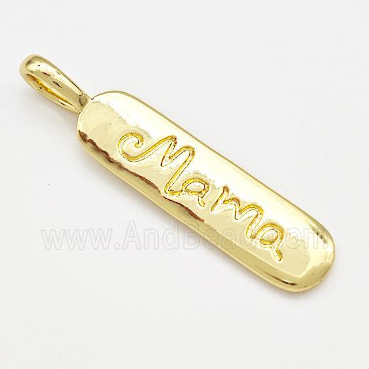Mama Charms Copper Rectangle Pendant Gold Plated