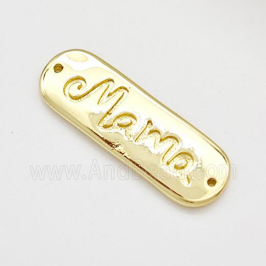 Mama Charms Copper Rectangle Connector Gold Plated