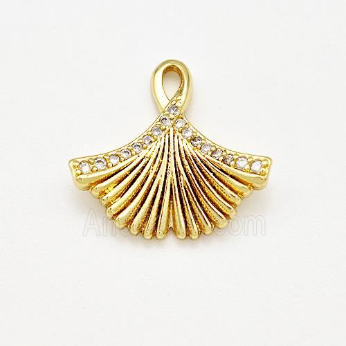 Copper Pendant Pave Zircon Gold Plated