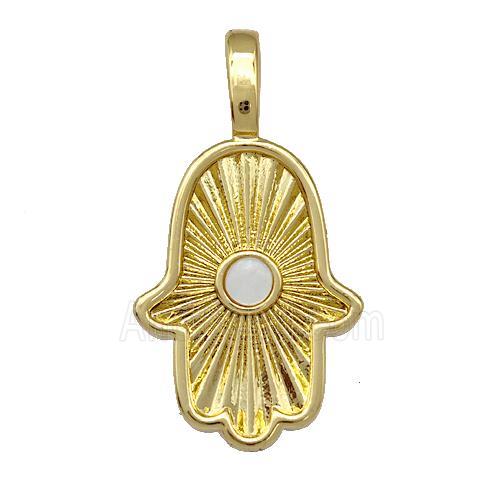 Copper Hamsahand Charms Pendant Gold Plated
