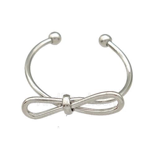 Copper Rrings Bow Platinum Plated