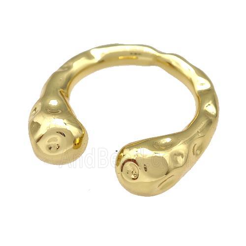 Copper Rings Hammered Gold Plated