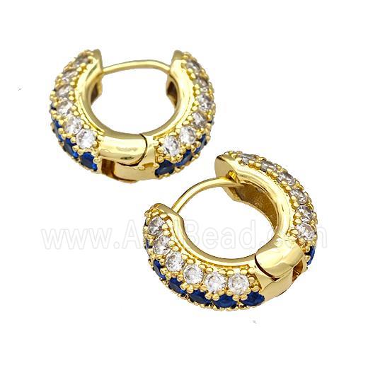Copper Hoop Earring Micro Pave Zirconia Gold Plated