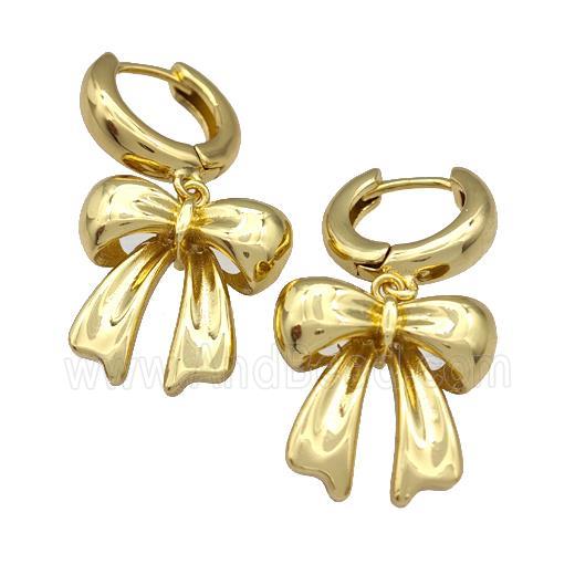 Copper Bow Hoop Earrings Gold Plated