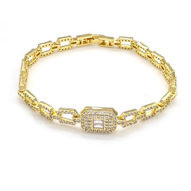 Copper Bracelets Pave Zircon Gold plated