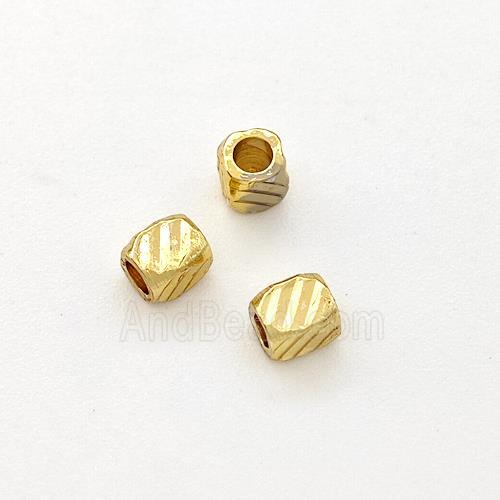 Copper Cube Beads Gold Plated