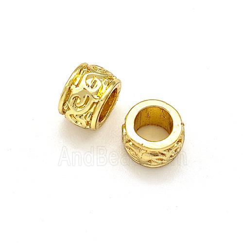 Copper Rondelle Beads Large Hole Gold Plated